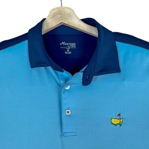 Masters Golf Shirt Mens Medium Blue Navy Augusta National‎ Polo Tech Tour